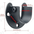 Miniatyrbillede 3 af 5: Gardinstangbeslag U-formede fatninger Garderobestang Endestang Endestang til gardin eller garderobe, Mat sort rustfrit stål, 28mm, 2 stk, Efl8001ub-2p