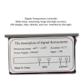 Miniatyrbillede 5 af 5: Tat Avec Sonde Tpm-900 220V Digital Temperaturregulator LED Panel Måler Med Sensor Tat Controllerp 900 Sort