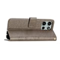 Pikkukuva 3 / 5: Motorola Moto G75 5G -puhelimen nahkakuori lompakko-ominaisuudella ja rannehihnalla Multicolor Grey