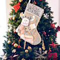 Miniatyrbild 4 av 4: Julstrumpa Klassiska Stora Strumpor Snögubbe, Ren Julkaraktär För Familjesemester Jul Dekorationer