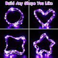 Miniatyrbilde 3 av 7: Lilla fe-lys, 3M/10ft 30LED Halloween-dekorasjonslys, batteridrevne oransje lysstrenger for Halloween, juledekorasjoner Purple