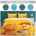 Miniatyrbilde 5 av 5: x51 Garfield Dynetrekk Mikrofiber Sengetøy Sett 3D Trykt Lettvektig 3-delt Dynesett, 1 Dynetrekk og 2 Putetrekk for Barn Gutter Jenter 135x200cm 53x78in