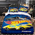 Miniatyrbild 1 av 5: v5010 Sängkläder Hot Wheels Sängset Påslakan Örngott Presenter Sängkläder IU5010 135x200cm 53x78in