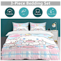 Miniatyrbild 5 av 5: v1451 Cinnamoroll Täcke Set Tjockt Mjukt 3 Delars Sängklädesset Året Runt Täcke med 2 Örngott för Vuxna Kvinnor Flickor Tonåringar Hem Rum Inredning io 135x200cm 53x78in