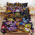 Miniatyrbillede 1 af 5: x253 Five Nights at Freddy's FNAF Dynebetræk Mikrofiber Sengelinned Sæt 3D Printet Letvægts 3 Dele Dynesæt, 1 Dynebetræk Og 2 Pudebetræk 135x200cm 53x78in