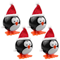 Miniatyrbild 4 av 4: 4 st pingvinvindleksaker jul skrivbordsdekoration jul vindleksak tomteleksaker barn