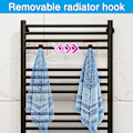 Miniatyrbild 3 av 5: 8 st svarta runda radiator krokar, handduks torktumlare krok, badrum handduks krok, handduks torktumlare radiator krok, handduks torktumlare krok, alla standard radiatorer, avtagbar