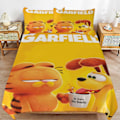 Miniatyrbilde 1 av 5: x51 Garfield Dynetrekk Mikrofiber Sengetøy Sett 3D Trykt Lettvektig 3-delt Dynesett, 1 Dynetrekk og 2 Putetrekk for Barn Gutter Jenter 135x200cm 53x78in