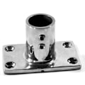 Miniatyrbilde 1 av 5: 90 graders rustfritt stål 316 Marine Boat rektangulært rør Rail Stanchion Post Socket Base Fittings, 25mm Silver