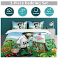 Miniatyrbild 5 av 5: v1406 Plants Vs Zombies Täcke Set Tjockt Mjukt 3-delars Sängklädesset Året Runt Täcke med 2 Örngott för Vuxna Kvinnor Flickor Tonåringar Hemrum De 200x200cm 78x78in