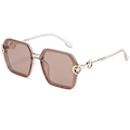 Pikkukuva 1 / 5: Muodin retro aurinkolasit UV-suojalla Ultralight Polygonal Frame Shades miehille ja naisille ajamiseen pyöräilyyn Tea Frame