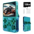 R36S Retro Handheld Game Console, Open Source Linux System, 128G TF Card, 30000+ Classic Games, 3.5 Inch IPS Screen, 3500mAh Battery Green, 128GB