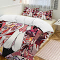 Miniatyrbild 1 av 4: v221 Hazbin Hotel 3-delat Bäddset för Enkelsäng - Inkluderar 1 Enkelt Täcke och 2 Örngott - Färgbeständig Mikrofiber - Hazbin Hotel io221 135x200cm 53x78in