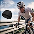 Miniatyrbild 6 av 6: 4-pack herr beanie-mössor mjuk bomull beanie svettavvisande hjälmfoder cykling löpning mössor unisex svart