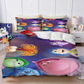 Miniatyrbild 1 av 5: v1076 Sängkläder Ute och In % Polyester -Del Set Täcke Sängkläder Set Barn Söt Tryckt Tecknad Anime Heminredning 3-Delars Sängkläder Set (1 D 240x260cm 94x102in