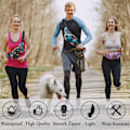 Miniatyrbild 6 av 7: Bältesväska midjeväska magväska för kvinnor blå mode bumbags för damer med 3 dragkedjefickor justerbart bälte vattentät bumbag för hundpromenader