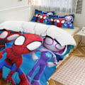 Pikkukuva 1 / 4: v248 Spider-Man 3-osainen parivuoteen setti - Sisältää 1 yhden hengen peiton ja 2 tyynyliinaa - Haalistumista kestävä mikrokuitu - Spider io248 200x200cm 78x78in