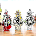 Miniatyrbillede 3 af 5: 20cm Miniature Juletræ Julepynt, Juletræ Mini Kunstigt Juletræ Min Bd