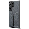 Miniatyrbild 3 av 5: DENIOR Mobilskal för Samsung Galaxy S24 Ultra med Elastiskt Kortfack, PU-Läder, Bakskydd - Grå