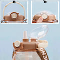 Miniatyrbilde 4 av 5: Søte Vannflasker med Sugerør, 3D Søte Klistremerker og Justerbar Stropp, Kawaii Bjørn Vannflaske for Barn Kvinner Jenter Clear 32 oz