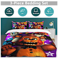 Miniatyrbild 5 av 5: x547 Five Nights at Freddy's FNAF Påslakan Mikrofiber Sängkläder Set 3D-tryckt Lättvikt 3-delars Täcke Set, 1 Påslakan Och 2 Kuddfodral 240x260cm 94x102in