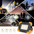 Miniatyrbillede 3 af 3: Genopladelig LED-projektør, 10w 750lm byggeplads projektør, arbejdslampe med USB, 4 tilstande vandtæt projektør til vandreture, byggeplads og