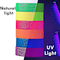 Miniatyrbilde 4 av 5: 6 farger neon gaffer-teip, fluorescerende UV-svartlys glød i mørket-teip for UV-fest 15 mm*5 m