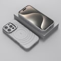 Miniatyrbilde 4 av 5: Magnetisk etui for iPhone 16 Pro med PC-støtte, rille-tekstur og TPU-deksel - Multicolor Grey