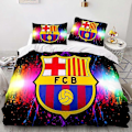 Miniatyrbild 2 av 5: a939 Sängkläder FC Barcelona Fotbollsklubb Logotyp Färgglatt Täcke Påslakanset Barn 3-Delars Sängklädesset (1 Påslakan + 2 Örngott) Tm939 220x240cm 94x102in