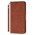 Miniatyrbild 5 av 5: För Samsung Galaxy S23 Ultra Slim Fit Telefonfodral Magnetiskt Spänne Stativ Mobiltelefon Flip Plånboksfodral Brown Samsung Galaxy S23 Ultra