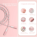 Miniatyrbillede 3 af 5: Blød Perle Springtov, Justerbar Tangle-Free Segmenteret Fitness Springtov til Mænd Kvinder, Børn og Studerende (9 Fod, 280 cm)