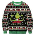 Dame Herre Par Jule Grim Jumper Trøje Grinch Print Rund Hals Pullover Trøje Langærmet Grøn Monster E 2XL E E 2XL