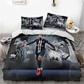 Miniatyrbild 1 av 5: v1392 Sängkläder La Liga Neymar, Messi, -delars Sängset med Tecknat Påslakan, Andningsbart Mikrofibermaterial 3-delars Sängset (1 Påslakan 135x200cm 53x78in