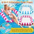 Miniatyrbild 2 av 6: Pool Float Hängmatta, 2 Pack Pool Uppblåsbara Pool Floats, Uppblåsbar Vatten Hängmatta, Simbassäng Uppblåsbara