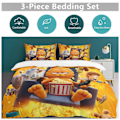Miniatyrbilde 5 av 5: x6 Garfield Dynetrekk Mikrofiber Sengesett 3D-printet Lettvekt 3-delt Dynesett, 1 Dynetrekk og 2 Putetrekk for Barn Gutter Jente 135x200cm 53x78in