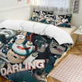 Miniatyrbilde 1 av 5: x54 Gorillaz 3-delt Sengesett Varmt og Komfortabelt Mykt Dynetrekk Sengesett med 1 Dynetrekk og 2 Putetrekk for Soverom b54 240x260cm 94x102in