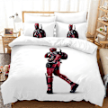 Miniatyrbild 1 av 5: v658 Sängkläder Deadpool Sängset Påslakan Mjukt Täcke Örngott Present 3-Delat Sängset (1 Påslakan + 2 Örngott) y658 135x200cm 53x78in