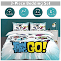 Pikkukuva 5 / 5: x377 Teen Titans Go 3-osainen vuodevaatesetti Lämmin ja mukava pehmeä pussilakanasetti, jossa 1 pussilakana ja 2 tyynyliinaa makuuhuoneeseen b377 200x200cm 78x78in