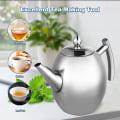 Miniatyrbillede 2 af 5: Rustfrit tekande i rustfrit stål til fremstilling af te, kaffedrikke, varmt vand, 1,5 l rustfrit stål vandkande