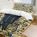 Miniatyrbilde 1 av 5: x236 Minion 3-delt sengetøysett Varmt og komfortabelt mykt dynetrekk sengesett med 1 dynetrekk og 2 putetrekk for soverom b236 200x200cm 78x78in