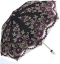 Hopfällbart UV-paraply Snö/Regn/Solparaply Broderi Bröllopsparaply Black