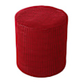 Miniatyrbild 1 av 5: Stolsöverdrag Enfärgat Dammskyddande Elastisk Kantdesign Polyester Stretch Kvadrat/Rund Pall P Wine red