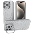 Pikkukuva 1 / 5: iPhone 16 Pro:lle magneettinen kuori, PC-teline, aaltomainen TPU-puhelimen suojus - Multicolor Grey