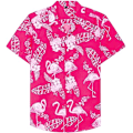 Pikkukuva 3 / 5: Miesten Havaijin paita ja shortsit -setti, Regular Fit, lyhythihainen, rento, funky rantapuku, flamingopaita S Pink