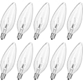 Miniatyrbild 1 av 5: 10-pack 60W 120V E12-sockel B10 CTC Glödlampor, Transparenta Ljusstake-lampor för-yuyu
