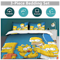 Miniatyrbilde 5 av 5: x81 The Simpsons 3-delt sengetøysett Varmt og komfortabelt mykt dynetrekk sengesett med 1 dynetrekk og 2 putetrekk for soverom b81 200x200cm 78x78in