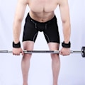 Miniatyrbild 3 av 5: Vikter lyftkrok grepp med handledsskydd pull-up krokar träningsutrustning Red