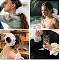 Miniatyrbild 6 av 6: 2 st vita spets scrunchies stora hårscrunchies för kvinnor, elastiska stora scrunchies, överdimensionerade mjuka slipsar rep hårsnoddar scrunchie