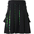 Pikkukuva 3 / 5: Pliseerattu hamehaalari tasku pliseerattu hame farkut skotlantilainen tyyli housut ulkona leggings retro pliseerattu hame hengittävä 5XL A5-green