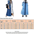 Miniatyrbilde 2 av 4: Dame Baggy Denim Jakker Lang Ermet Snøring Trenchcoat Høst Hetter Overfrakker Deep Blue XL